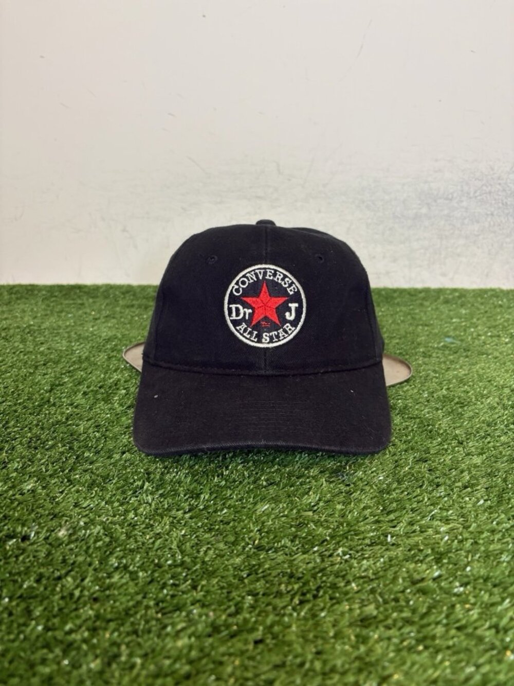 Vintage Converse All Star hat cap strap back black dr. j chuck taylor mens
